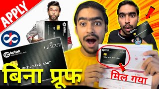 Kotak League Platinum Credit Card  Without Proof LifeTime Free  Kotak League Rupay Credit Card [upl. by Enaenaj]