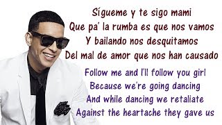 Daddy Yankee  Sígueme y Te Sigo Lyrics English and Spanish  Translations amp Meaning  Letras ingles [upl. by Rockey]