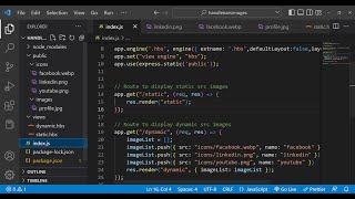 Nodejs Express Handlebars Tutorial to Show Static amp Dynamic Images Using expresshandlebars in JS [upl. by Nash]