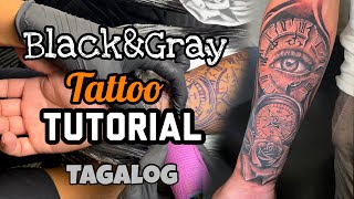 BLACK amp GRAY TATTOO TUTORIAL tagalog [upl. by Nate]