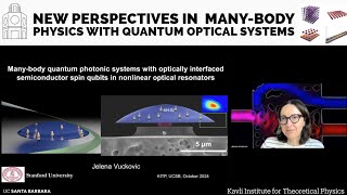 Manybody quantum photonic systems with optically interfaced ▸ Jelena Vuckovic Stanford [upl. by Estrellita565]