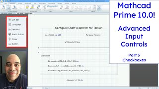 Mathcad Prime 100  Advanced Input Controls  Checkboxes [upl. by Osrock]