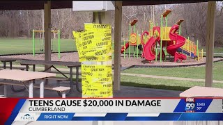 Vandalism spree sees teens do 20000 in damages to a Cumberland park [upl. by Annhej]