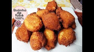 BOLINHO FRITO DE FUBÁ 100 FUBÁ [upl. by Nrubliw]