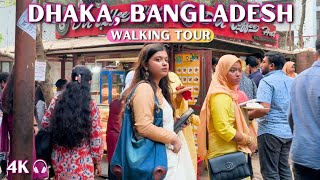 Beautiful Dhaka City Walking Tour 🇧🇩 Bangladesh in 4K ASMR Sound [upl. by Gnad]