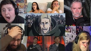 ERWINS LAST SPEECH FOR THE SUICIDE CHARGE ATTACK ON TITAN SEASON 3 EPISODE 16 REACTION MASHUP [upl. by Sonni]