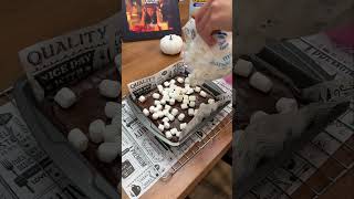 baking teddy smores brownies 😋🧸🤎 holidays smores brownies baking [upl. by Kittie133]