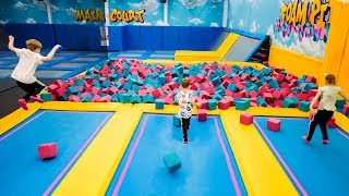 Trampoline Park Fun for Kids at Airhop [upl. by Bara647]