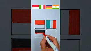 bendera kebangsaan Indonesia  Italia  Jerman  niger flag drawing art shorts [upl. by Natica]