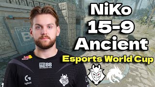 CS2 POV  G2 NiKo 159 vs Spirit Ancient Esports World Cup 2024 [upl. by Akiemat932]