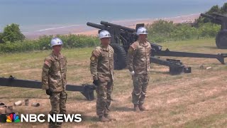 Watch 21gun salute in Normandy for 80th anniversary of DDay [upl. by Inej]