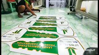 How to make sticker on sintra board manual contour cutting sticker sintra how [upl. by Burgener974]