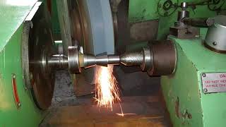 step and taper grinding on cylindrical grinder [upl. by Yklam]