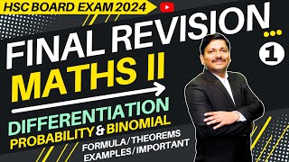 MATHS FINAL REVISION LEC 1 DIFF PD BD  HSC BOARD EXAM 2024 MAHARASHTRA  hsc2024  Dinesh Sir [upl. by Janyte]