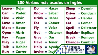 100 Verbos más usados en inglés y español  100 Most used verbs in English and Spanish [upl. by Amalia]