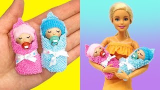 DIY Miniature Baby for Barbie Play Doh Barbie Baby [upl. by Pomona]