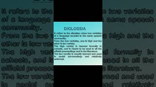 What is Diglossia in Linguistics linguistics languagelearning english ylt saqlainshah shorts [upl. by Dorette831]