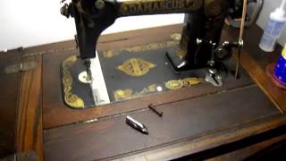 Damascus Vibrating Shuttle Treadle Sewing Machine [upl. by Ready]