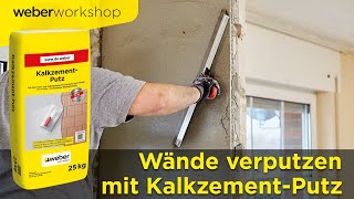 Wand mit KalkzementPutz verputzen  WeberWorkshop [upl. by Al]