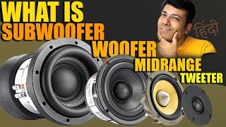 What is Woofer vs Subwoofer Midrange Mid bass Tweeter Speaker [upl. by Nilsoj]