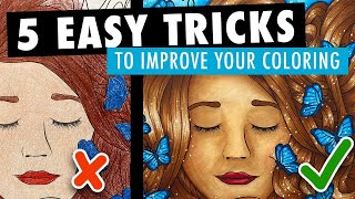 5 EASY TIPS to Instantly Improve Your Adult Coloring Pages [upl. by Nnaeilsel]