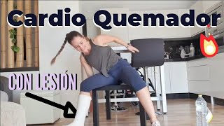 Cardio con ESCAYOLA Quemar Calorias sentada Sin Apoyar Pierna 🦵  Lesión  Esguince [upl. by Adahs]