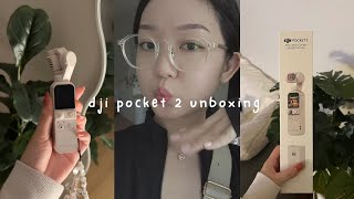 DJI Pocket 2 exclusive combo sunset white unboxing  accessories ⭐️ the best vlogging camera [upl. by Pliam884]