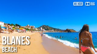 Blanes sAbanell Beach Costa Brava Catalonia  🇪🇸 Spain 4K HDR Walking Tour [upl. by Camey]