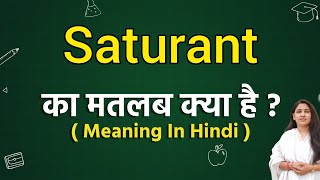 Saturant meaning in hindi  Saturant ka matlab kya hota hai  Word meaning [upl. by Doughman]