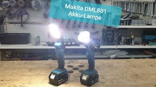 Makita 18V AkkuLampe Produktvorstellung DML801 Vergl BML185 DEADML801 [upl. by Asle]