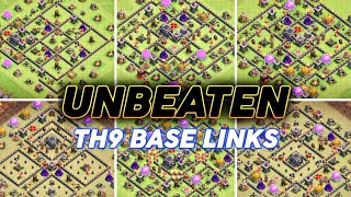 Top 10  Townhall 9 WarTrophyFarming Base Links  New Town Hall 9 Base Designs  Clash Of Clans [upl. by Olia]