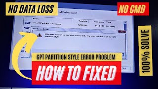 Windows Cannot be Installed to This Disk The Selected Disk Is of the GPT Partition Style How To Fix [upl. by Aivila]