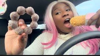 Korean corn dog and kochi mukbang [upl. by Atilahs]