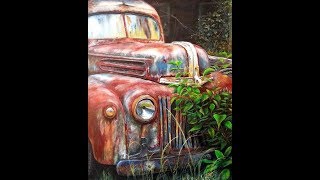 Painting a Rusted Truck in Acrylics [upl. by Mab]