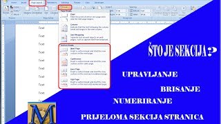 Što je sekcija u Wordu  upravljanje brisanje i numeriranje sekcija stranica HD [upl. by Mojgan671]