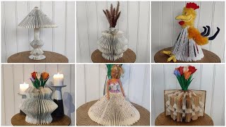 6 tipsBook folding art ideas to spruce up your home decor or make lovely gifts flowermaking 📚🗝️🌈 [upl. by Iand]