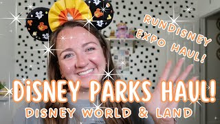 DISNEY PARKS amp RUNDISNEY EXPO HAUL  Disneyworld amp Land Merch Disneyland Race Merch AND MORE [upl. by Nooj]