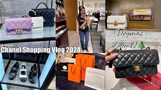 Vlogmas Day 11🎄 CHANEL Shopping Vlog  Classic Flap Handbag accessories and shoes ℳℳ♛ [upl. by Jacinto]