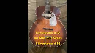 4  Turnarounds in D on Mid60s Sears Silvertone 615  Acoustic Slide Guitar Lesson … [upl. by Lonne]