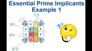 30 Prime Implicant and Essential Prime Implicants  Example 1 [upl. by Nerine]