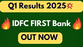 IDFC First Bank share q1 results 2025  IDFC First Bank latest news [upl. by Marras]