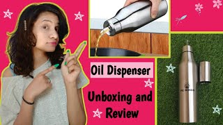 Stainless Steel Cooking Oil Dispenser  Unboxing And Review Of Oil Container [upl. by Bikales64]