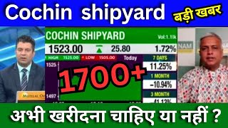 Cochin shipyard share latest news today Cochin shipyard share news today Target analysis [upl. by Heti]