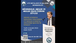 KTÜ METALURJİ VE MALZEME MÜHENDİSLİĞİ ÖĞRENCİLERİ İLE quotMESLEK MÜHENDİSLİK ODAquot SÖYLEŞİSİ [upl. by Skantze477]