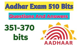 Aadhar Questions and Answers for Operator Supervisor Exam Aadhar Exam 510 Bits Gswsinfo [upl. by Cristiona239]