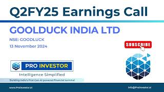 Goodluck India Ltd  Q2FY25  Earnings Conference Call  earningcall concall goodluck [upl. by Amada811]