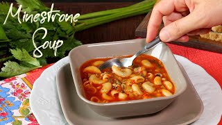 Minestrone Soup Recipe  Italian Vegetable Soup  Minestrone Soup with Pasta [upl. by Reinar]