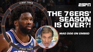 Mad Dog DECLARES the 76ers title hopes ARE OVER with the Joel Embiid injury news  First Take [upl. by Zachariah752]