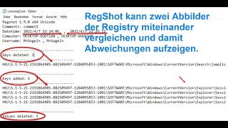 Ansehen was sich nach einer Installation in der WindowsRegistry verändert hat  RegShot [upl. by Odlo342]