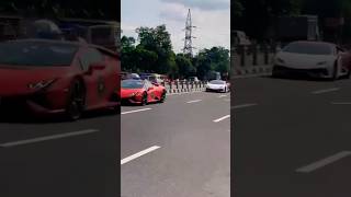 Lamborghini car lineup automobile lamborghinipublicreaction shots virial ytshorts supercars [upl. by Harpp]